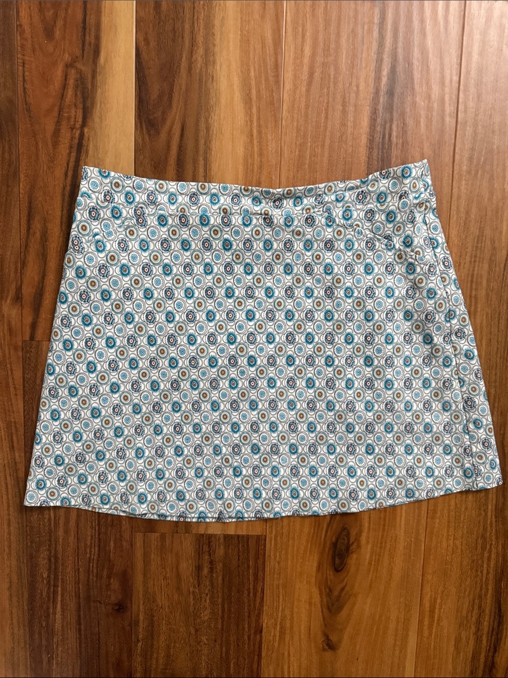 Margaret M Blue & Cream Geo Mini Skirt